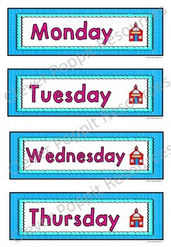 Days of the Week Pocket Chart Cards by Clever Poppit Resources | TpT