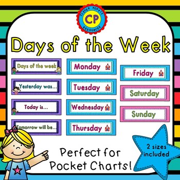 Preview of Days of the Week Pocket Chart Cards