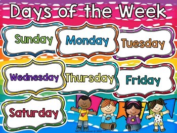 Days of the Week Posters by My Little Lesson | TPT