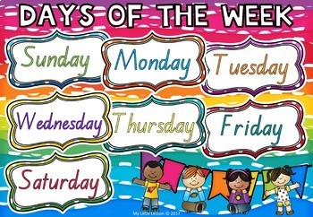 Days of the Week Posters QLD Beginners Font by My Little Lesson | TPT