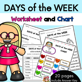 Preview of Days of the Week Printable Worksheets |  Abbreviation |  Days of the Week Chart