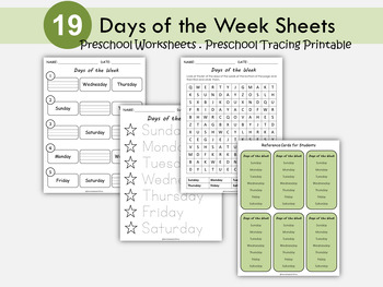 Days of the Week Worksheets, Days of the Week Printables, Kindergarten ...