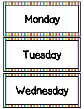 Days of the Week Rainbow Decor by Catherine Peery | TPT