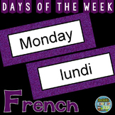 French Days of the Week Pocket Chart Cards and Worksheets 