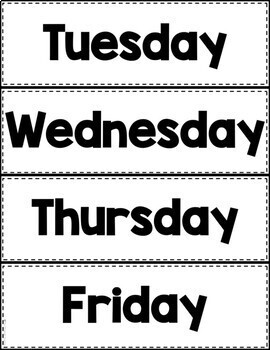 Days of the Week Signs by The Mountain Teacher | TpT