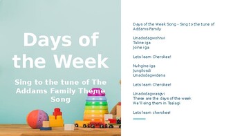 Preview of Days of the Week Song - Cherokee language resource