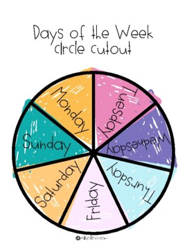 Days Of The Week Spinner For Preschool, Pre-k, And Kinder By Miss Merry 