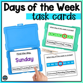 Preview of #Catch24 Morning Meeting Days of the Week Printable Task Card Special Education