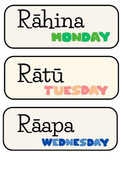 Preview of Days of the Week - Te Reo