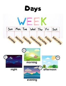 Preview of Days of the Week Vocabulary Anchor Chart