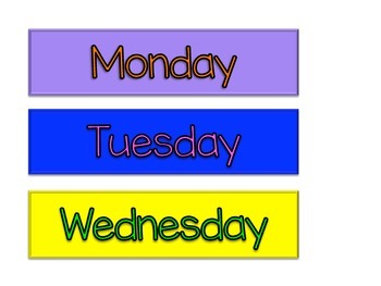 Days of the Week Wall Tags by MadeByMrJones | TPT