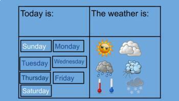 Preview of Days of the Week/Weather Chart