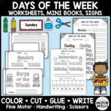 Days of the Week • Worksheets, Mini Books • Color Cut Glue