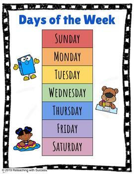 Preview of Days of the Week and Months of the Year Anchor Charts