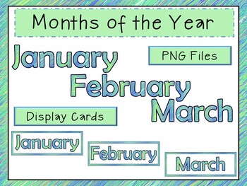 Days of the Week and Months of the Year Blue Scribble Theme by Daisy Delle