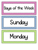 Days of the Week and Months of the Year - Chevron - Multicolored