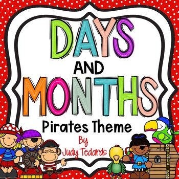 Child Educational Wall Charts Pirates Theme Months of the Year Poster Kids 
