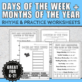 Days of the Week and Months of the Year Printable Workshee