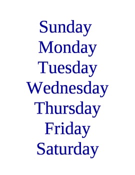 Days of the Week and Months of the Year Signs by Alexandra Elliot