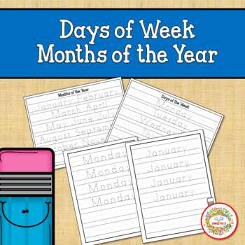 Preview of Days of the Week and Months of the Year Worksheets