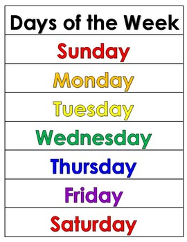 Days Of The Week And Months Posters By Alyssa Petraznik 