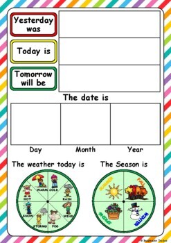 Days of the Week and Weather Chart by Imaginative Teacher | TpT