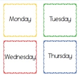 days of the week calendar cards for pocket chart calendar worksheets