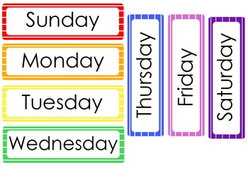 Days of the Week cards by Katlin Chubb | TPT