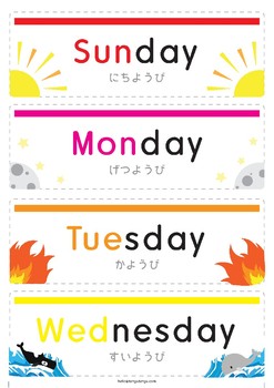 Days of the Week for Japanese Learners by TenguTengu | TpT