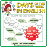 Days of the Week in English - Caterpillar Worksheet