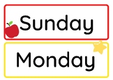 Days of the week Colorful  Flashcards