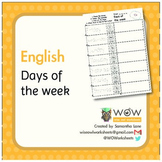 Days of the week - Colour, cut and rearrange worksheet