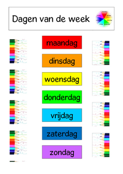 Preview of Dagen  van  de  week  -  A4.