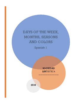 Preview of Days of the week, Months of the year, seasons and colors (spanish activity)