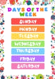 Days of the week POSTER A3