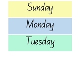 Days of the week Pastel