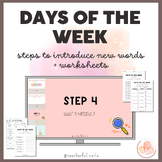 Days of the week: Presentation to introduce new words + wo