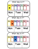 Days of the week clothespin activity cards