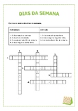 Days of the week crosswords in Portuguese