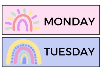 Days of the week flashcards (English) by Estela Alcázar | TPT