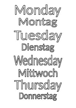 Preview of Days of the week in German