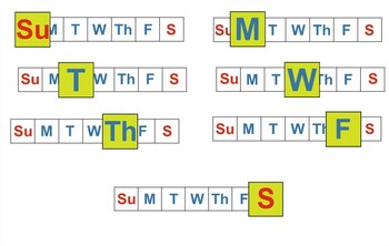 Preview of Days of the week pictograms SU - png / Pictogramas días de la semana Sunday