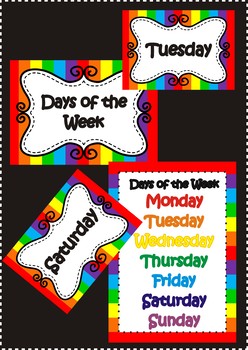 Days Of The Week Wall Chart