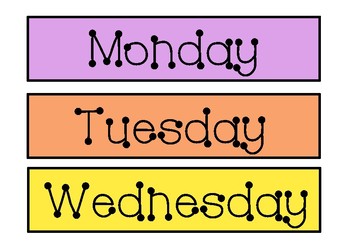 Days of the week signage by Jessica Skein | Teachers Pay Teachers
