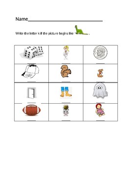 Preview of Dd Is for Dinosaur Homework Sheet