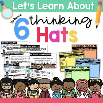 Preview of De Bono’s Critical Thinking Hats Lesson + Bloom’s Taxonomy