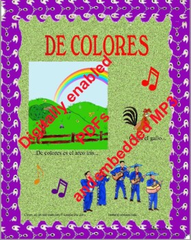 Preview of De Colores - (Mariachi) PDFs, pictures and MP3 embedded in digital worksheets