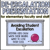 De-Escalation Training Presentation for Faculty and Staff