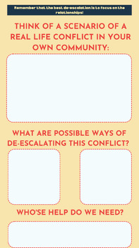 Preview of De Escalation Worksheet 2
