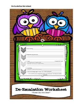 Preview of De-Escalation Worksheet